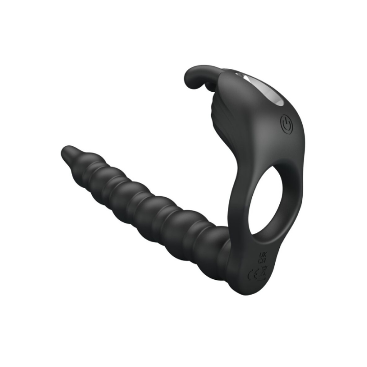 PRETTY LOVE - BLACKNEY ANILLO PENE CON PLUG VIBRADOR NEGRO
