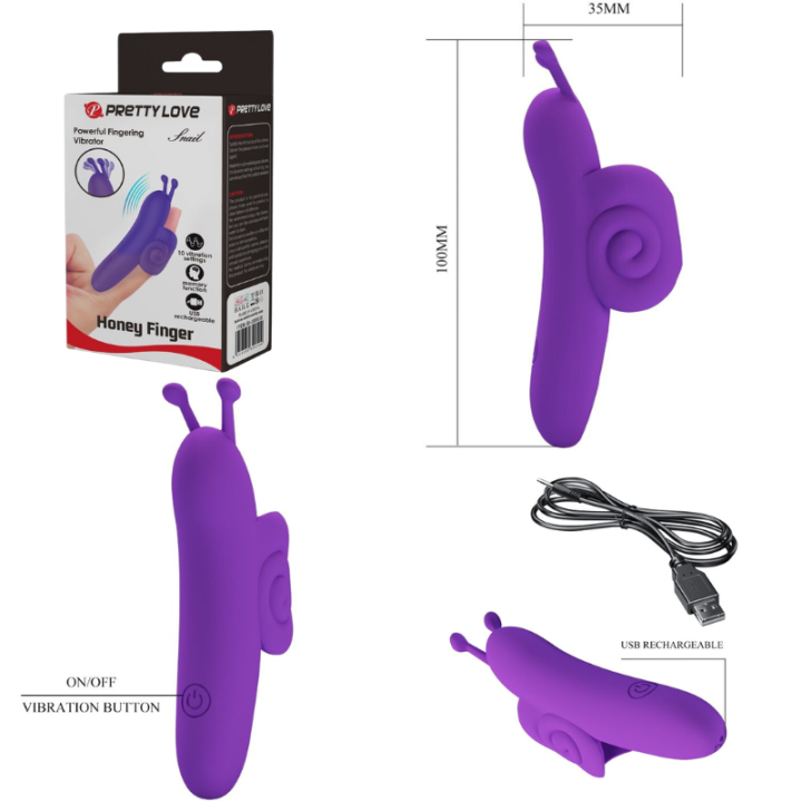 PRETTY LOVE - SNAIL PODEROSO ESTIMULADOR DE DEDO MORADO