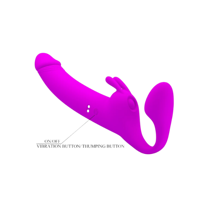 PRETTY LOVE - ZANINI DILDO STRAP-ON SIN ARNES 10 VIBRACIONES MORADO