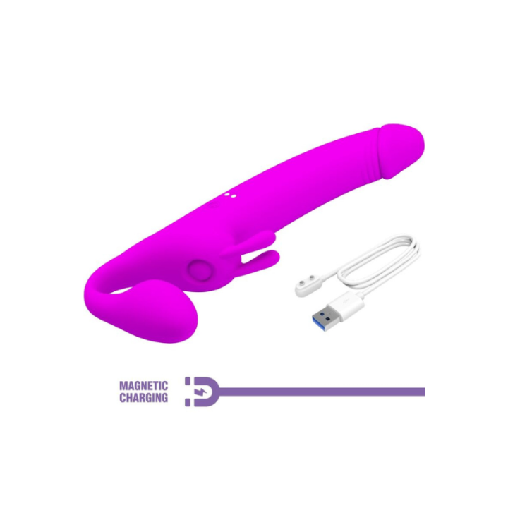 PRETTY LOVE - ZANINI DILDO STRAP-ON SIN ARNES 10 VIBRACIONES MORADO