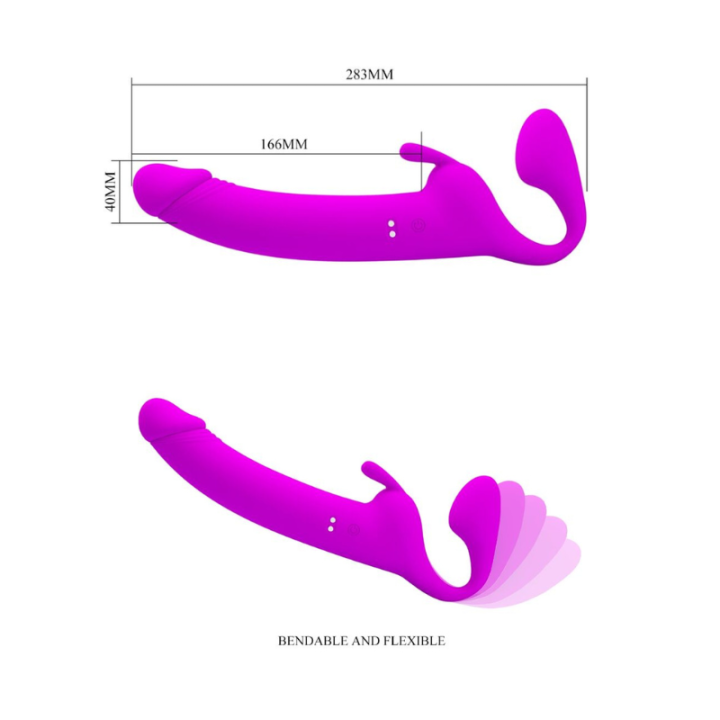 PRETTY LOVE - ZANINI DILDO STRAP-ON SIN ARNES 10 VIBRACIONES MORADO