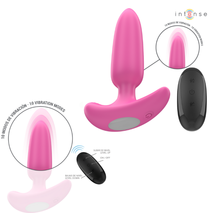 INTENSE - ROSS PLUG ANAL 10 VIBRACIONES ROSA CONTROL REMOTO