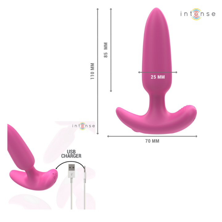 INTENSE - ROSS PLUG ANAL 10 VIBRACIONES ROSA CONTROL REMOTO