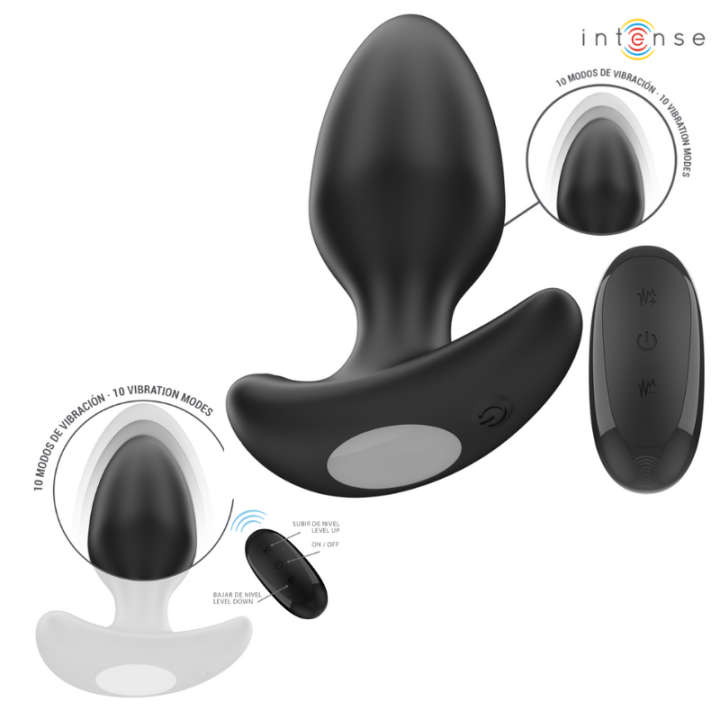 INTENSE - JOEY PLUG ANAL 10 VIBRACIONES NEGRO CONTROL REMOTO