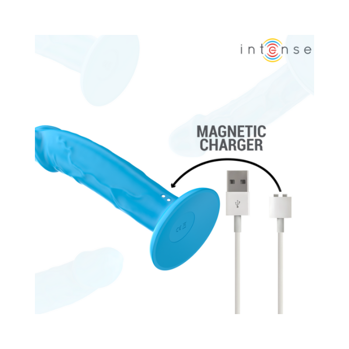 INTENSE - PHOEBE VIBRADOR REALÍSTICO 10 VIBRACIONES AZUL CONTROL REMOTO
