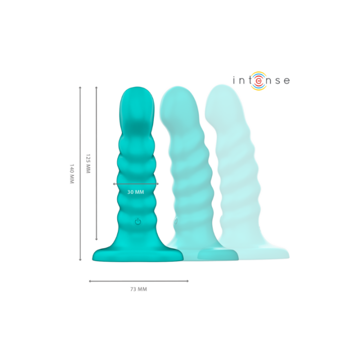 INTENSE - BUFFY VIBRADOR TALLA S DISEÑO EN ESPIRAL 10 VIBRACIONES AZUL CONTROL REMOTO