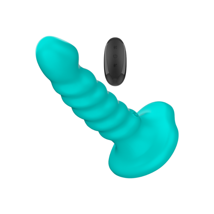 INTENSE - BUFFY VIBRADOR TALLA S DISEÑO EN ESPIRAL 10 VIBRACIONES AZUL CONTROL REMOTO