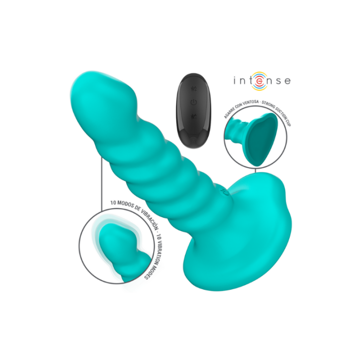 INTENSE - BUFFY VIBRADOR TALLA S DISEÑO EN ESPIRAL 10 VIBRACIONES AZUL CONTROL REMOTO