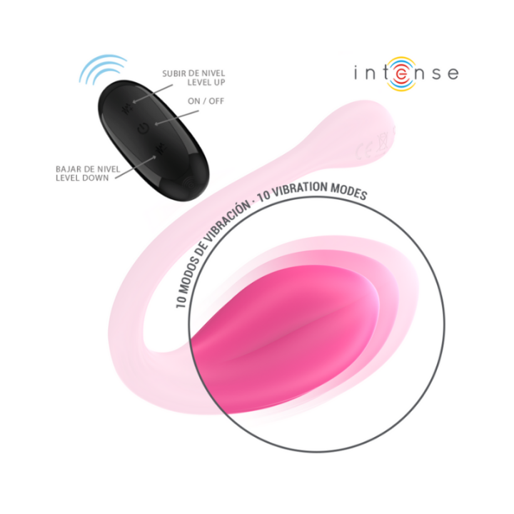 INTENSE - JANICE VIBRADOR U DOBLE ESTIMULACIÓN 10 VIBRACIONES ROSA CONTROL REMOTO