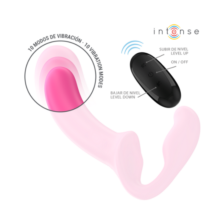 INTENSE - AMY VIBRADOR DOBLE 20 CM ROSA CONTROL REMOTO