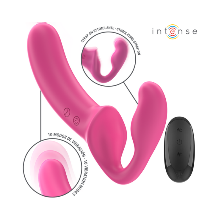INTENSE - AMY VIBRADOR DOBLE 20 CM ROSA CONTROL REMOTO