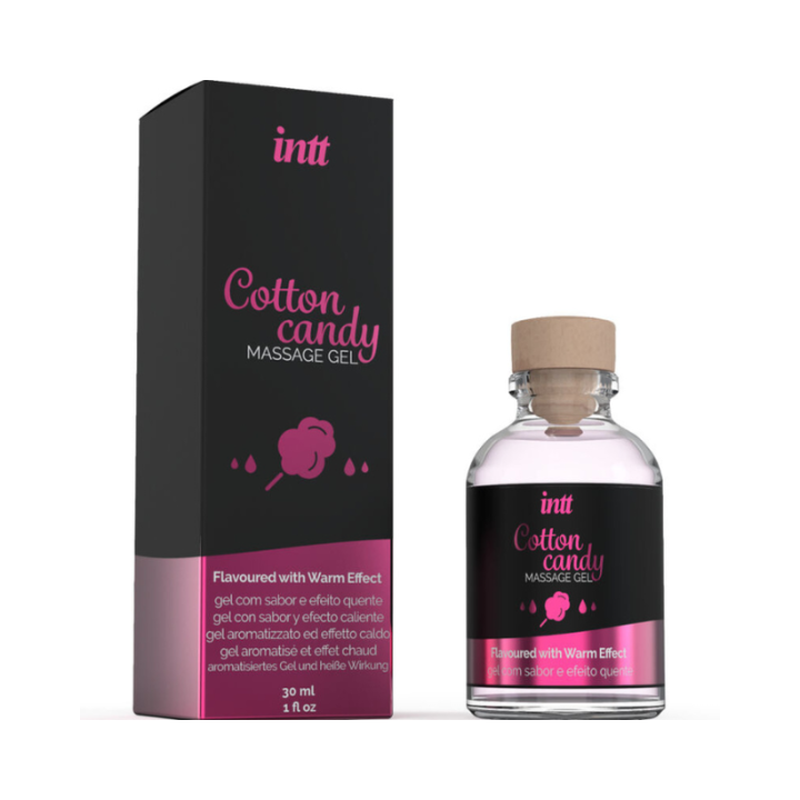 INTT MASSAGE & ORAL SEX - GEL DE MASAJE CON SABOR A ALGODÓN DE AZUCAR Y EFECTO CALOR