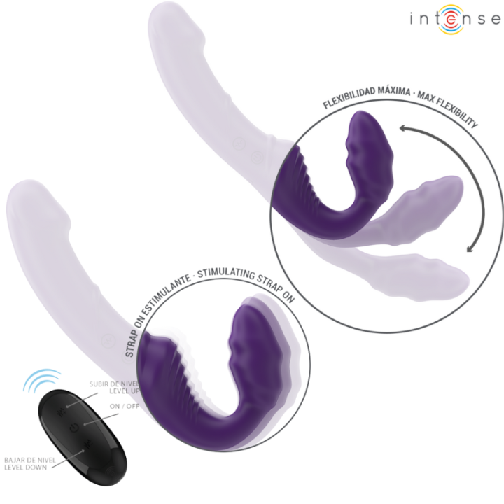 INTENSE - JILL VIBRADOR DOBLE 20 CM VIOLETA CONTROL REMOTO