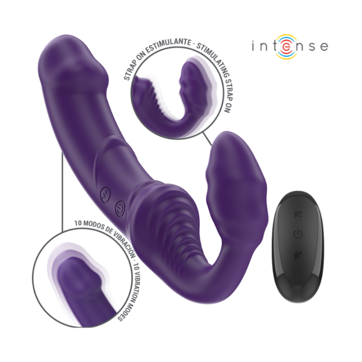 INTENSE - JILL VIBRADOR DOBLE 20 CM VIOLETA CONTROL REMOTO