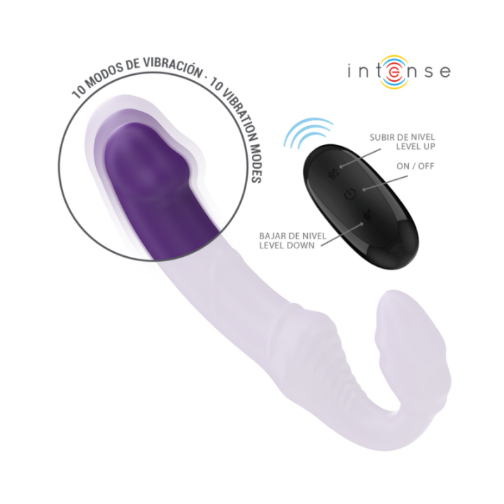 INTENSE - JILL VIBRADOR DOBLE 20 CM VIOLETA CONTROL REMOTO