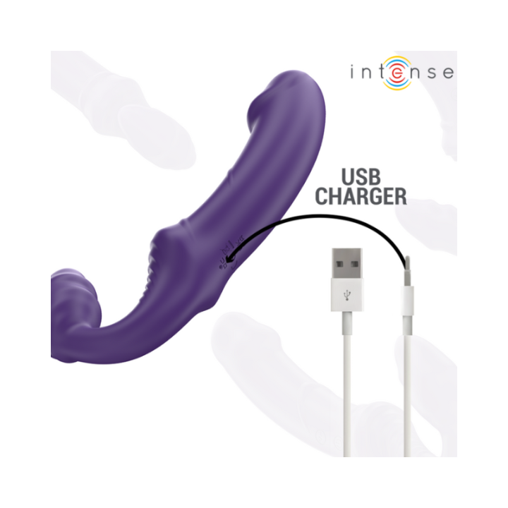 INTENSE - JILL VIBRADOR DOBLE 20 CM VIOLETA CONTROL REMOTO