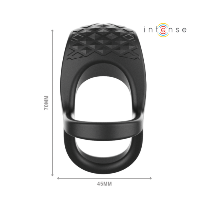 INTENSE - ALEX ANILLO DOBLE VIBRADOR PENE 10 VIBRACIONES NEGRO