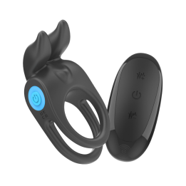 INTENSE - SAM ANILLO DOBLE VIBRADOR PENE 10 VIBRACIONES NEGRO