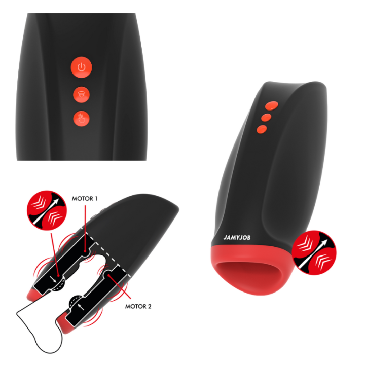 JAMYJOB - NOVAX MASTURBADOR CON VIBRACION Y COMPRESIÓN