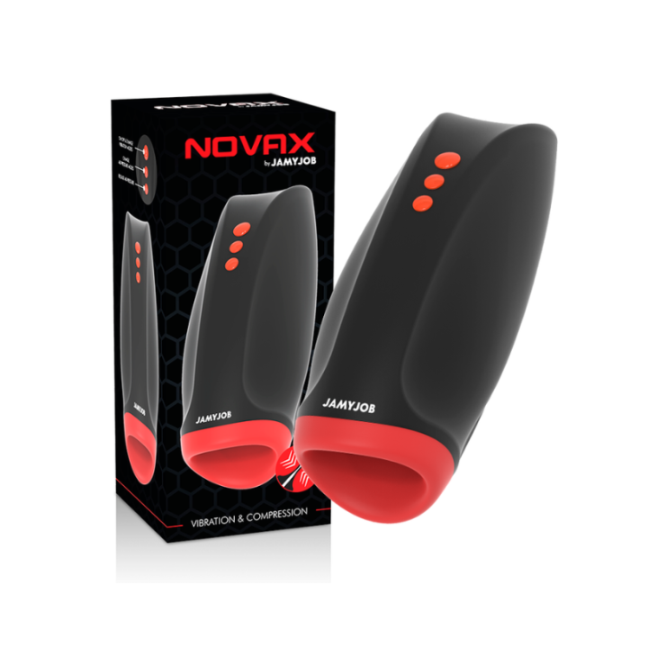JAMYJOB - NOVAX MASTURBADOR CON VIBRACION Y COMPRESIÓN