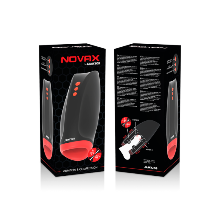 JAMYJOB - NOVAX MASTURBADOR CON VIBRACION Y COMPRESIÓN