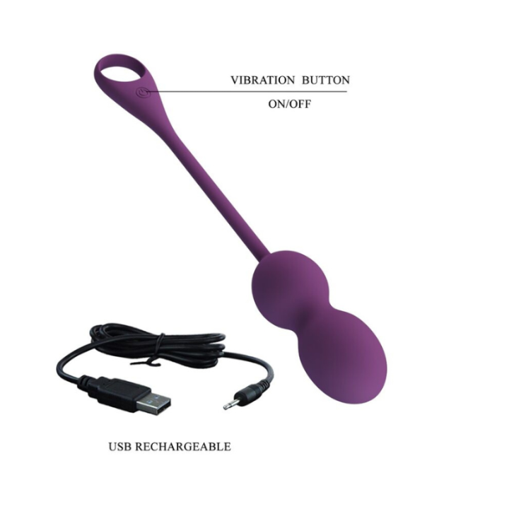 PRETTY LOVE - ELVIRA KEGEL BALLS APP CONTROL REMOTO MORADO