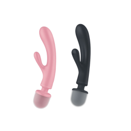 SATISFYER - TRIPLE LOVER MASAJEADOR VIBRADOR RABBIT GRIS