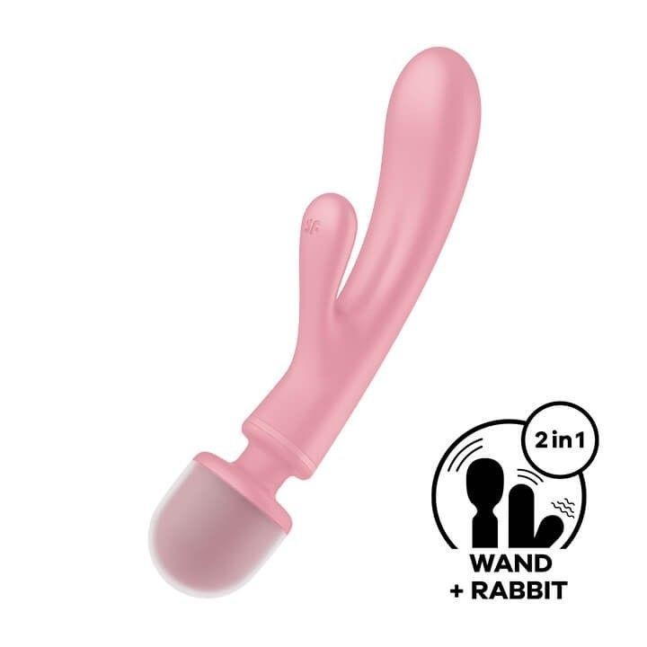 SATISFYER - TRIPLE LOVER MASAJEADOR VIBRADOR RABBIT GRIS