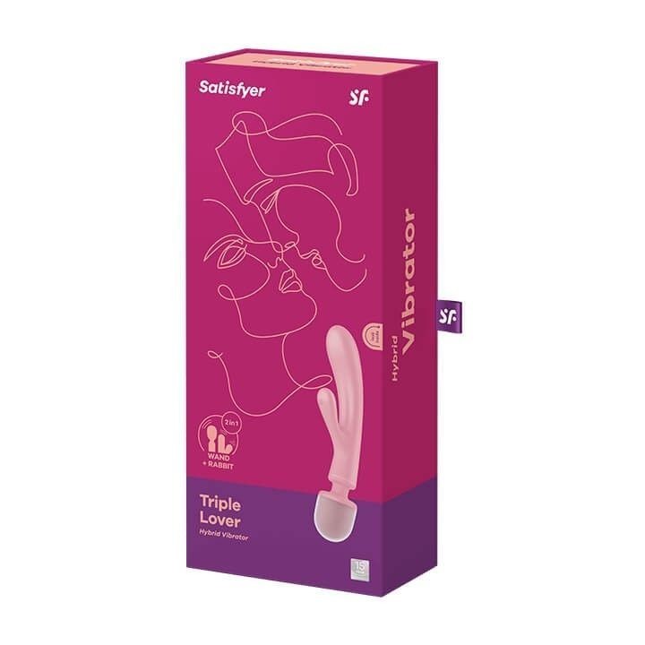 SATISFYER - TRIPLE LOVER MASAJEADOR VIBRADOR RABBIT GRIS