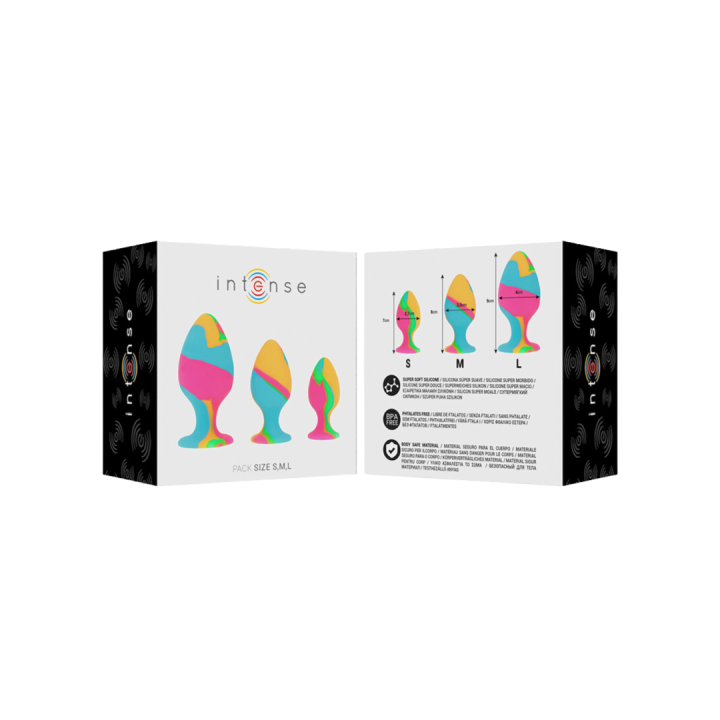 INTENSE - SET PLUGS SILICONA MULTICOLOR