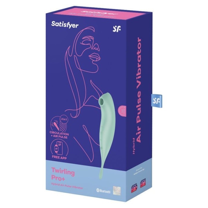 SATISFYER TWIRLING PRO+ SUCCIONADOR Y VARITA VIBRADORA CON APP CONNECT