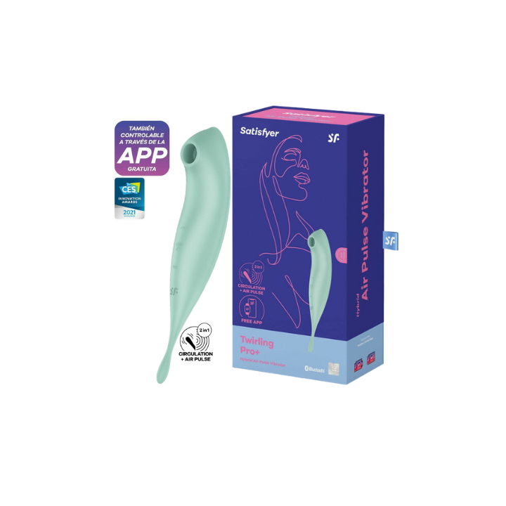 SATISFYER TWIRLING PRO+ SUCCIONADOR Y VARITA VIBRADORA CON APP CONNECT