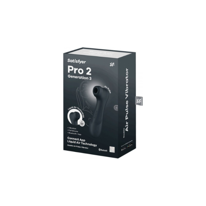 SATISFYER PRO 2 GENERACIÓN 3 - VIBRADOR AIR PULSE CON APP - NEGRO
