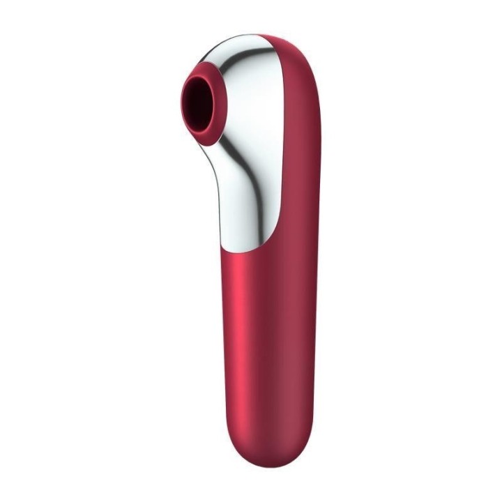 SATISFYER - DUAL LOVE VIBRADOR Y SUCCIONADOR CON AIRE PULSADO ROJO