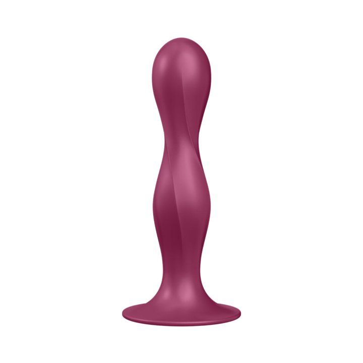 SATISFYER - DOUBLE BALL-R DILDO SILICONA AZUL - MORADO
