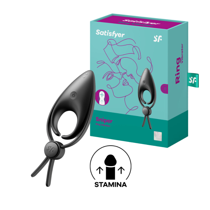 SATISFYER SNIPER ANILLO VIBRADOR NEGRO