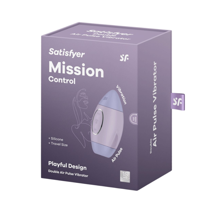SATISFYER - MISSION CONTROL AZUL VIBRADOR PEQUEÑO DE DOBLE IMPULSO