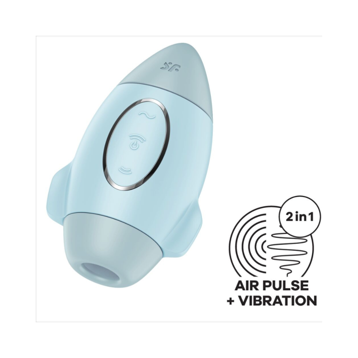 SATISFYER - MISSION CONTROL AZUL VIBRADOR PEQUEÑO DE DOBLE IMPULSO