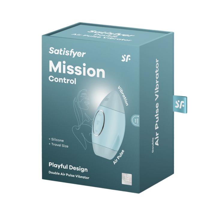 SATISFYER - MISSION CONTROL AZUL VIBRADOR PEQUEÑO DE DOBLE IMPULSO