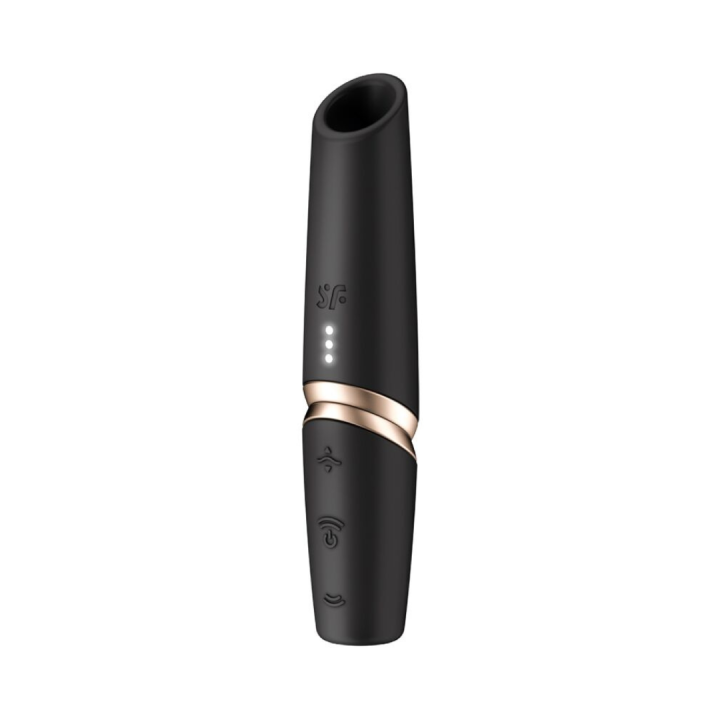 SATISFYER - PERFECT KISS ESTIMULADOR CLÍTORIS POR ONDAS NEGRO / DORADO
