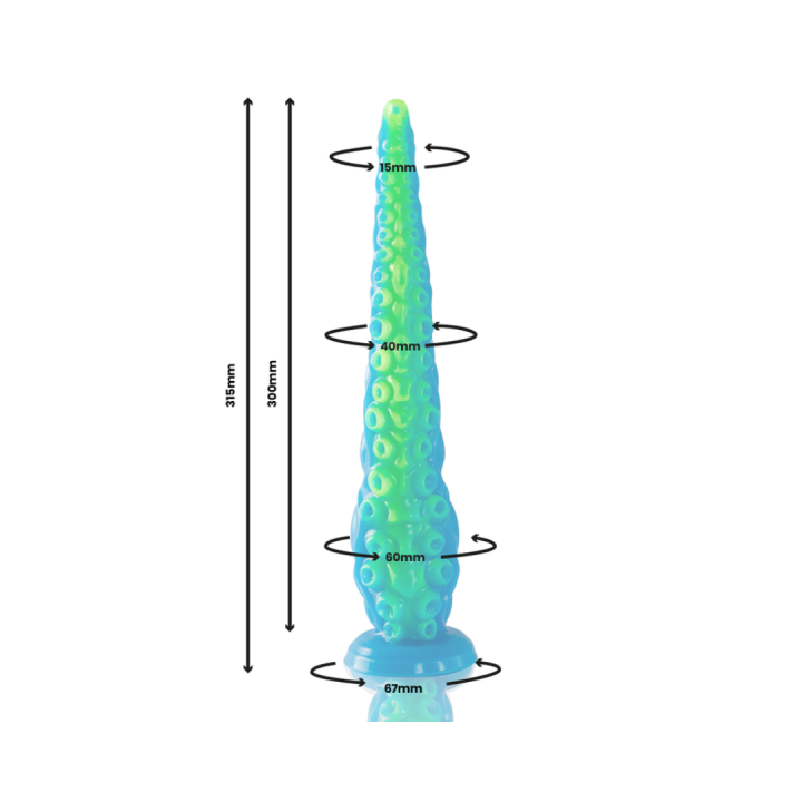 EPIC - SCYLLA DILDO TENTÁCULO FINO FLUORESCENTE TAMAÑO GRANDE
