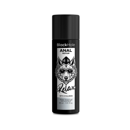 Envase del Lubricante base agua Reparador Relax con Hyaluron de 30 ml de BlackHole