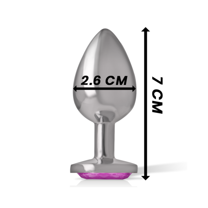 INTENSE - PLUG ANAL METAL ALUMINIO CON CRISTAL ROSA TALLA S