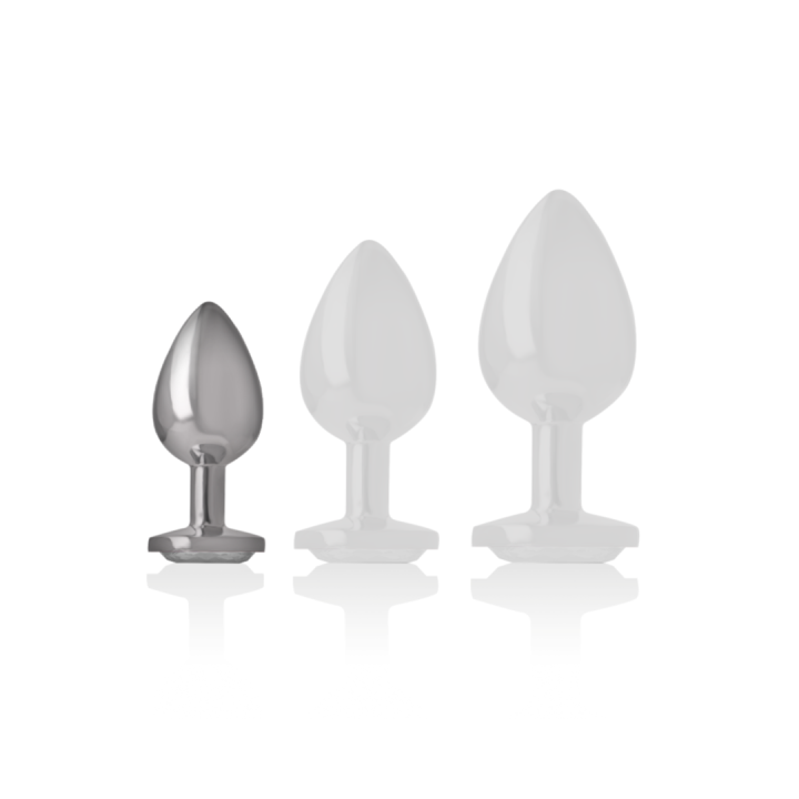 INTENSE - PLUG ANAL METAL ALUMINIO CON CRISTAL PLATA TALLA S