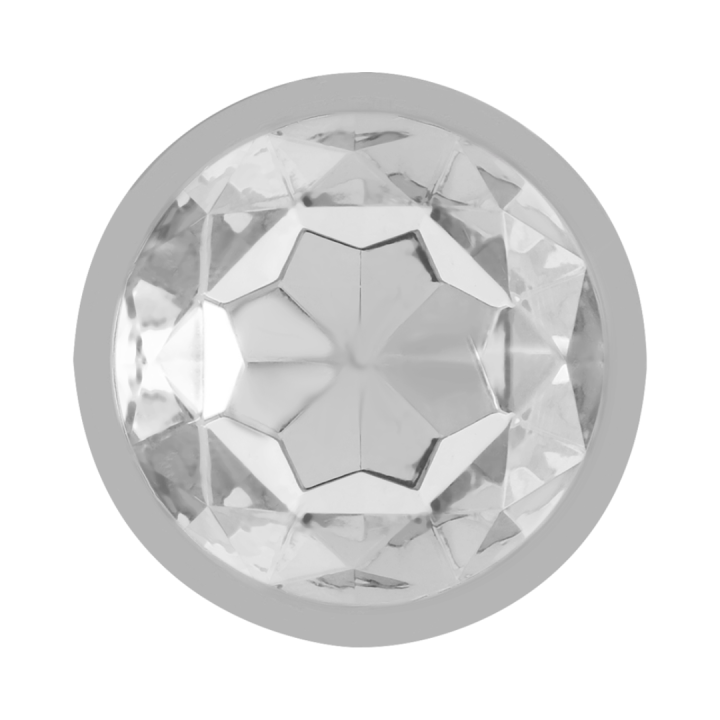 INTENSE - PLUG ANAL METAL ALUMINIO CON CRISTAL PLATA TALLA S