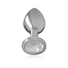 INTENSE - PLUG ANAL METAL ALUMINIO CON CRISTAL PLATA TALLA S