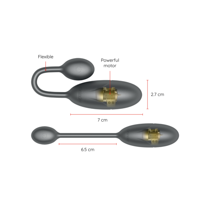 ONINDER - DENVER HUEVO VIBRADOR NEGRO 7 X 2.7 CM - APP GRATUITA