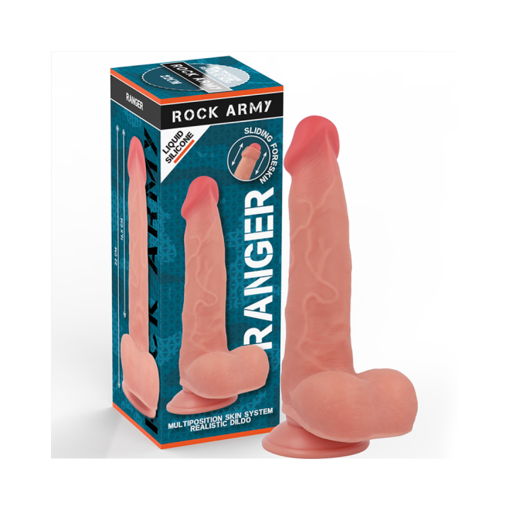 ROCKARMY - RANGER DILDO REALISTA DUAL DENSITY LIQUID SILICONE 22 CM -O- 3.6 CM