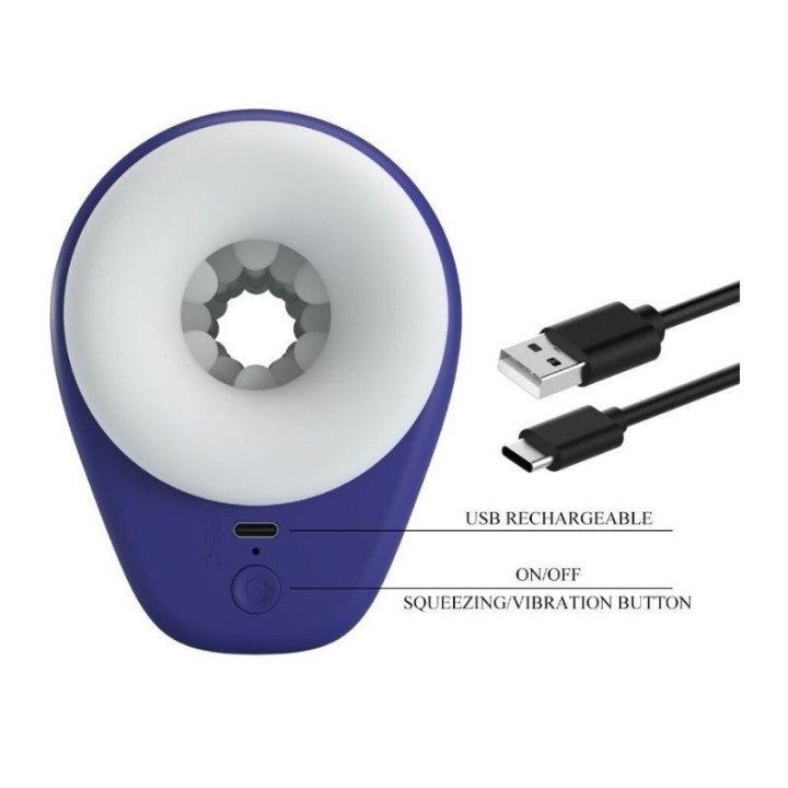 PRETTY LOVE - DJ LADY MASTURBADOR MASCULINO CON VIBRACIÓN 5 CONFIGURACIONES MORADO