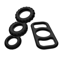 Set de 4 anillos para el pene en silicona de ADDICTED TOYS.